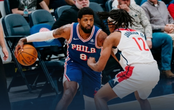 乔治狂砍39分率队大胜奇才 恩比德缺阵76人客场掀